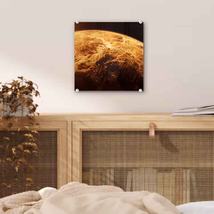 Glas schilderij - Planeet - Ruimte - Oranje — 5