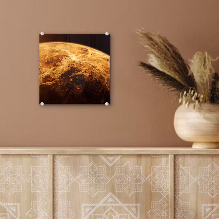 Glas schilderij - Planeet - Ruimte - Oranje — 6