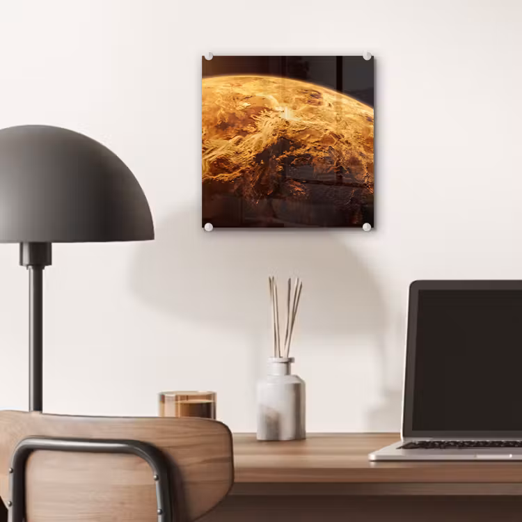Glas schilderij - Planeet - Ruimte - Oranje — 7