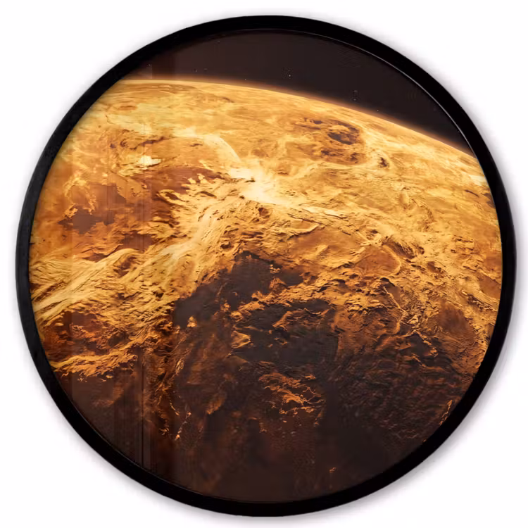 Ronde fotolijst - Planeet - Ruimte - Oranje — 1