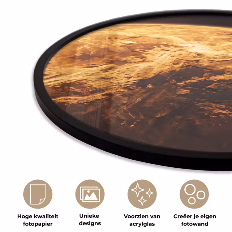 Ronde fotolijst - Planeet - Ruimte - Oranje — 2