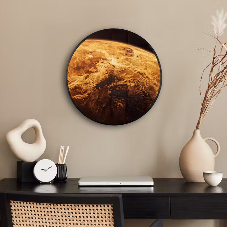 Ronde fotolijst - Planeet - Ruimte - Oranje — 3