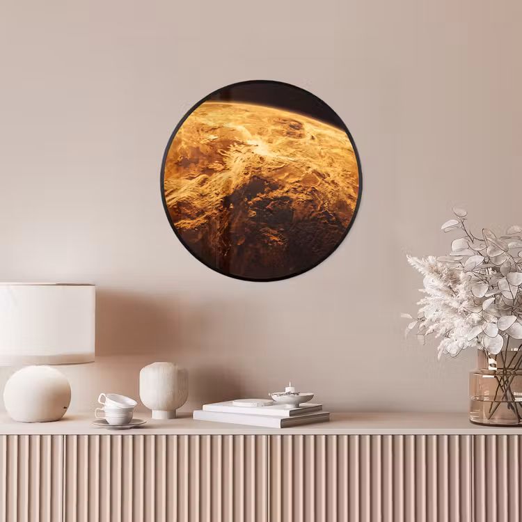 Ronde fotolijst - Planeet - Ruimte - Oranje — 5