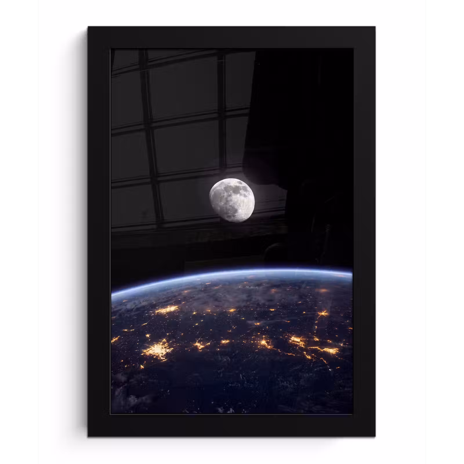 Poster met lijst - Aarde - Nacht - Ruimte — 1