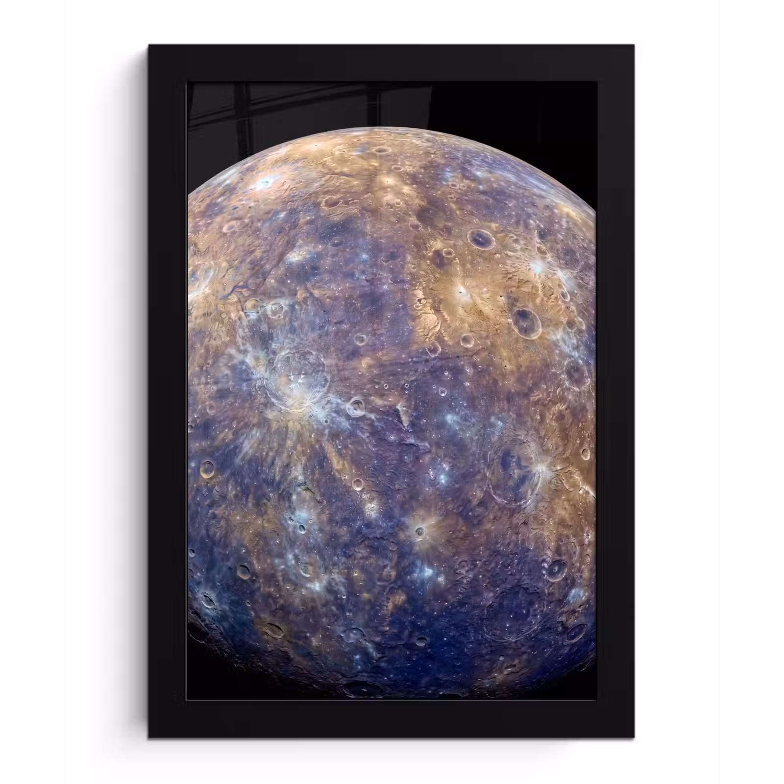 Poster met lijst - Planeet - Kraters - Ruimte — 1
