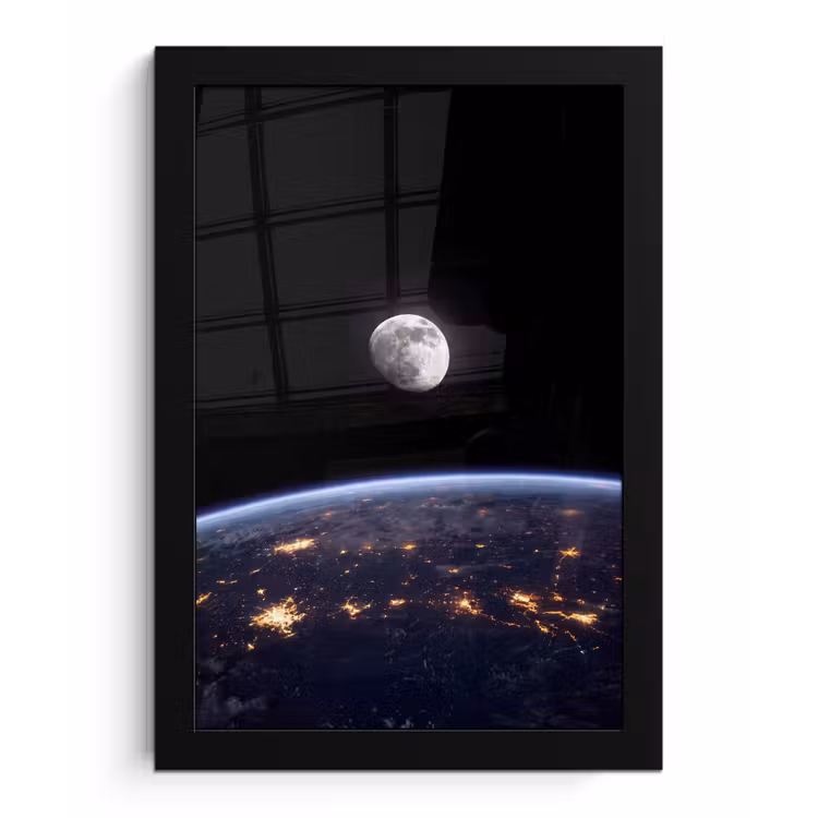 Poster met lijst - Aarde - Nacht - Ruimte — 1