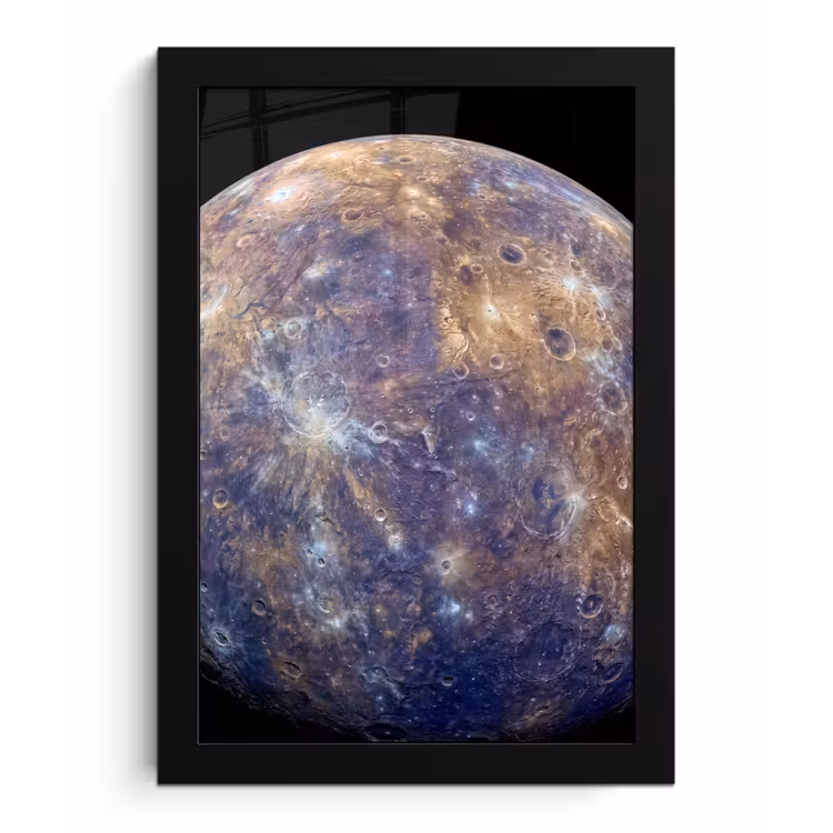 Poster met lijst - Planeet - Kraters - Ruimte — 1