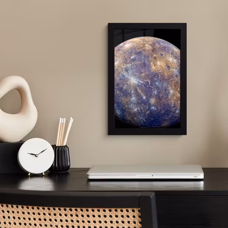 Poster met lijst - Planeet - Kraters - Ruimte — 2