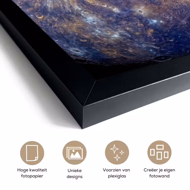 Poster met lijst - Planeet - Kraters - Ruimte — 6