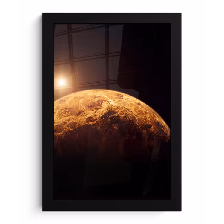 Poster met lijst - Planeet - Ruimte - Oranje — 1