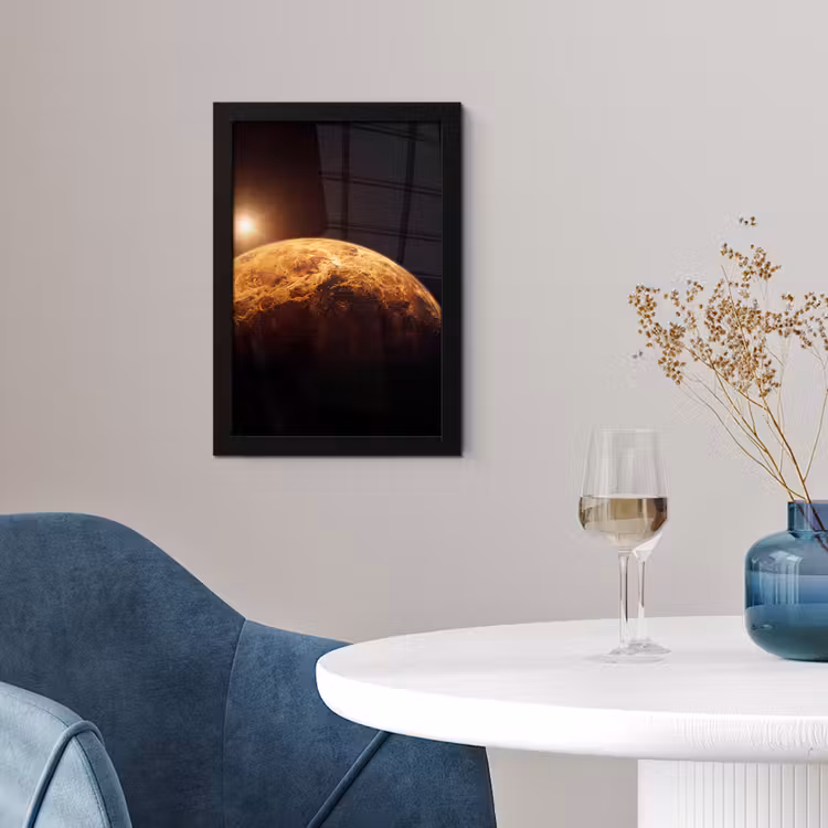 Poster met lijst - Planeet - Ruimte - Oranje — 4