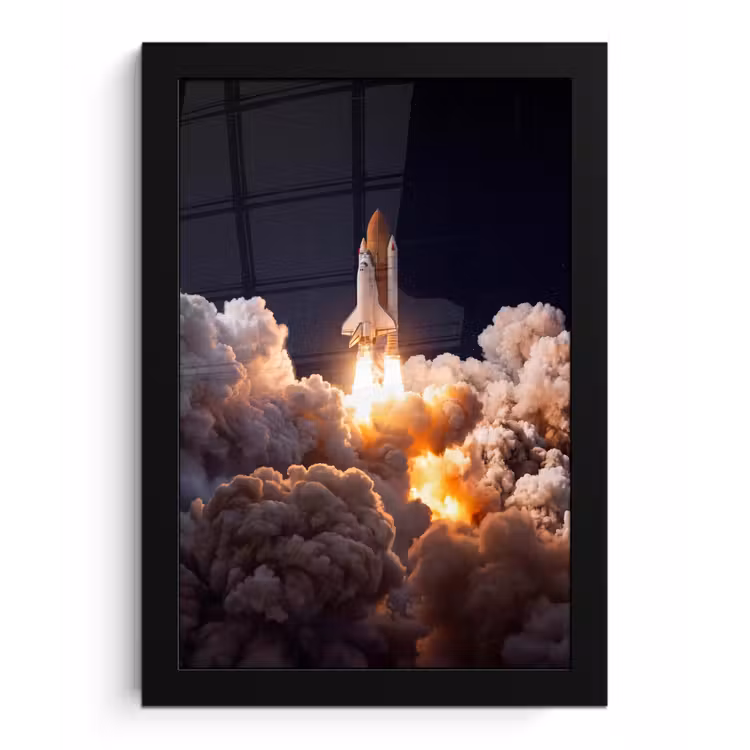 Poster met lijst - Ruimtevaartuig - Lancering - Sterren — 1