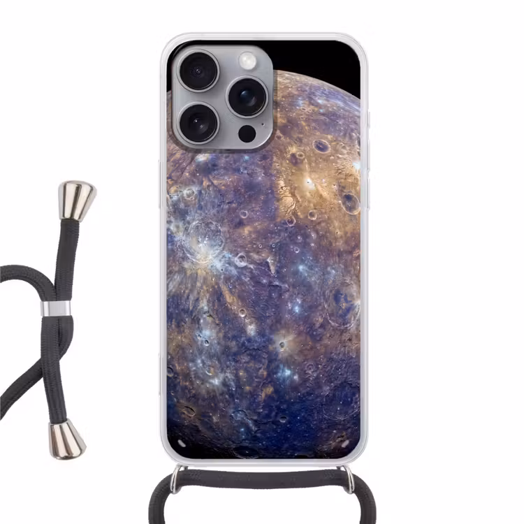 Telefoonhoesje met koord - Planeet - Kraters - Ruimte — 1
