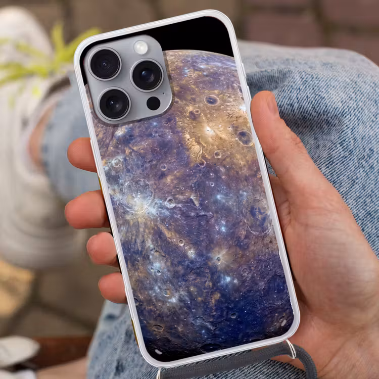 Telefoonhoesje met koord - Planeet - Kraters - Ruimte — 2