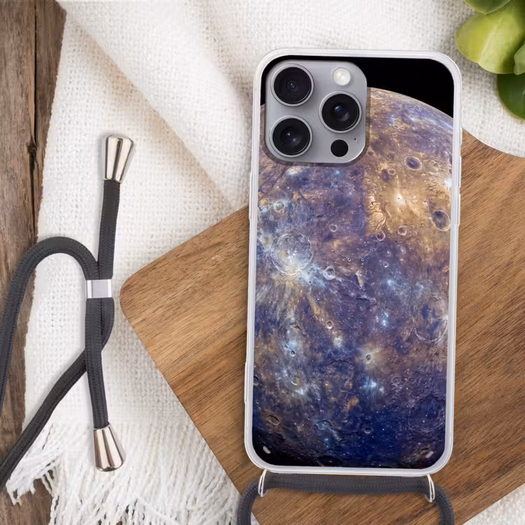Telefoonhoesje met koord - Planeet - Kraters - Ruimte — 3