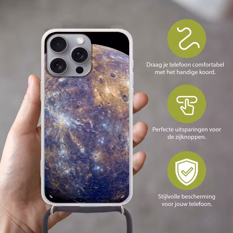 Telefoonhoesje met koord - Planeet - Kraters - Ruimte — 4