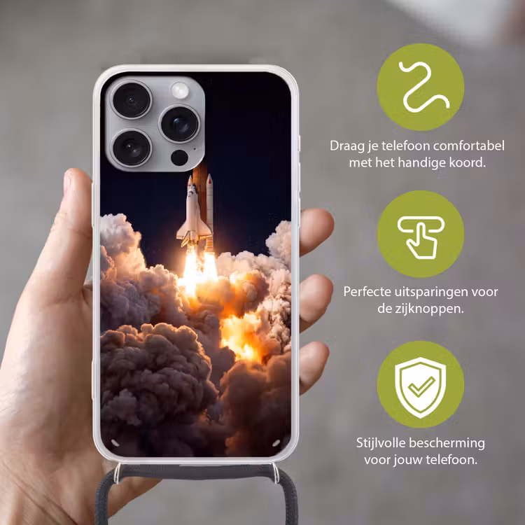 Telefoonhoesje met koord - Ruimtevaartuig - Lancering - Sterren — 4