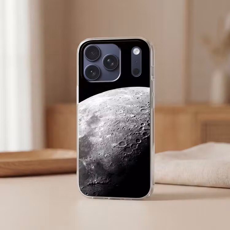 Telefoonhoesje Softcase - Maan - Kraters - Ruimte — 3