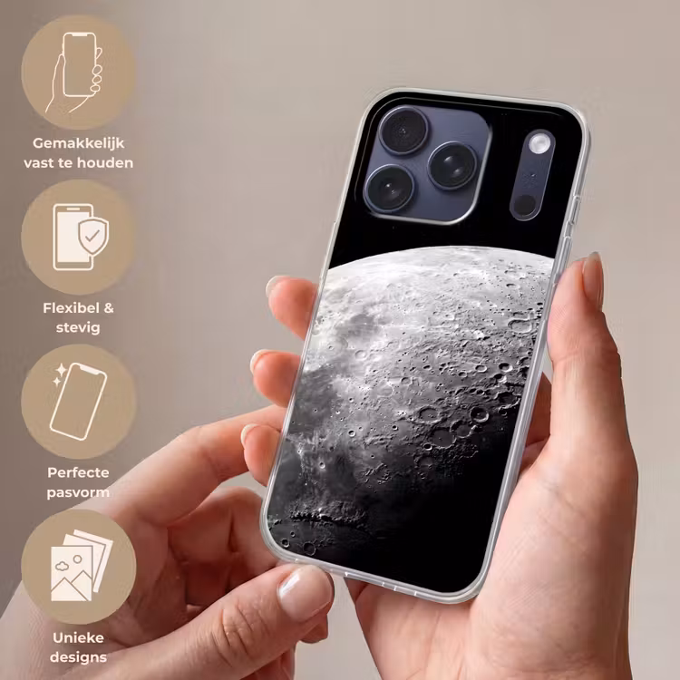Telefoonhoesje Softcase - Maan - Kraters - Ruimte — 4