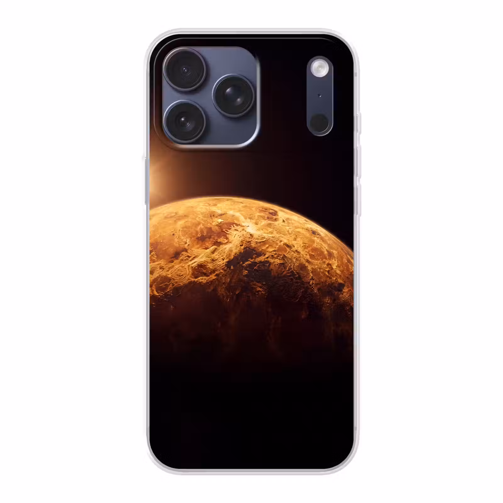 Telefoonhoesje Softcase - Planeet - Ruimte - Oranje — 1