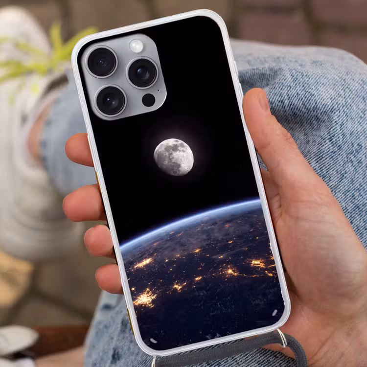 Telefoonhoesje met koord - Aarde - Nacht - Ruimte — 2