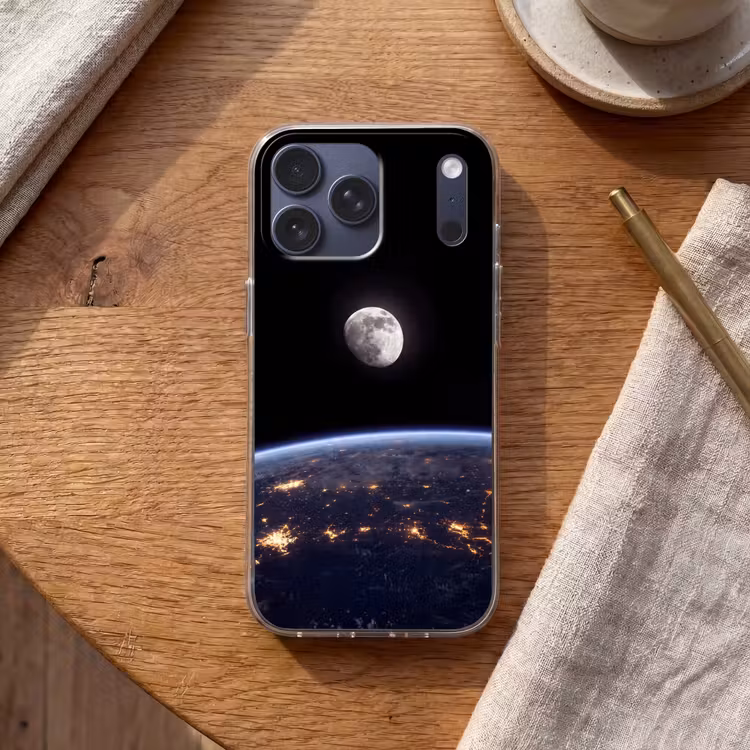 Telefoonhoesje Softcase - Aarde - Nacht - Ruimte — 2