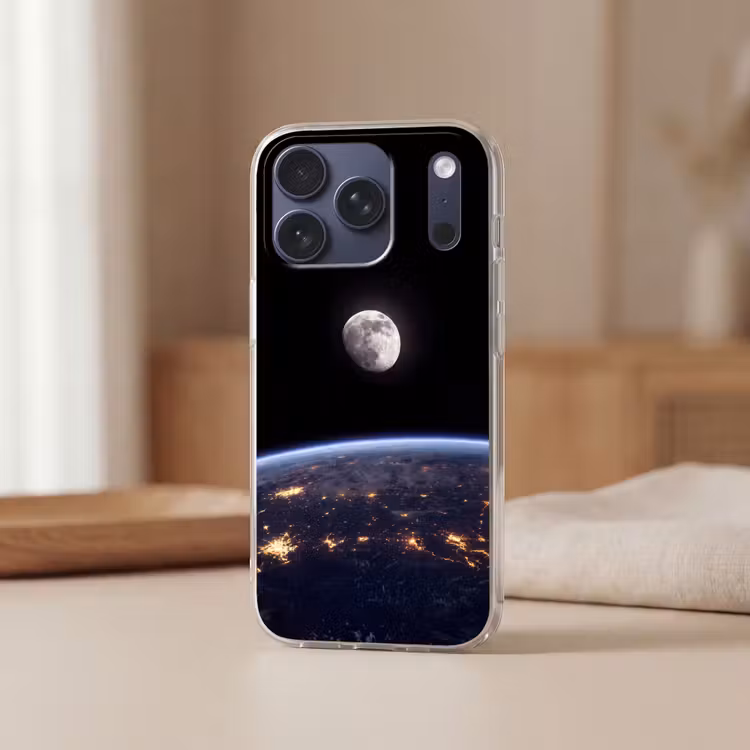 Telefoonhoesje Softcase - Aarde - Nacht - Ruimte — 3