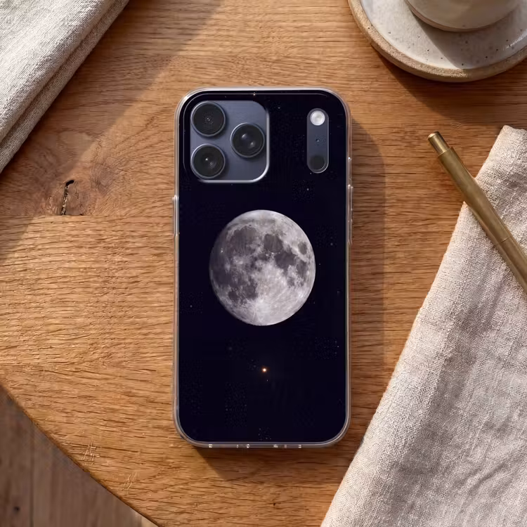 Telefoonhoesje Softcase - Maan - Sterren - Ruimte — 2