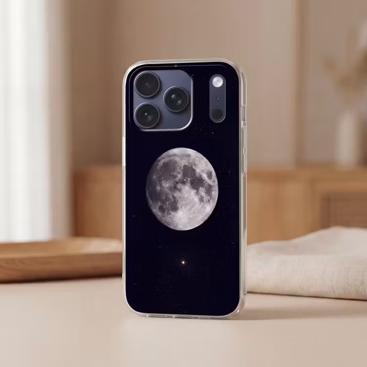 Telefoonhoesje Softcase - Maan - Sterren - Ruimte — 3