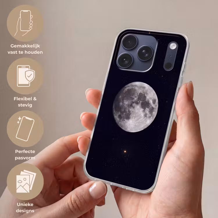 Telefoonhoesje Softcase - Maan - Sterren - Ruimte — 4