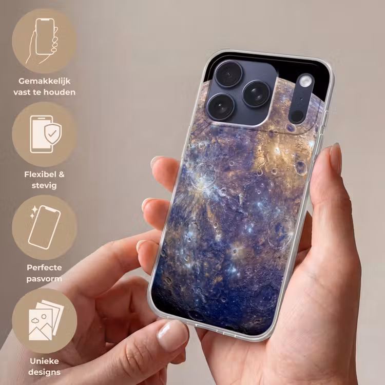 Telefoonhoesje Softcase - Planeet - Kraters - Ruimte — 4