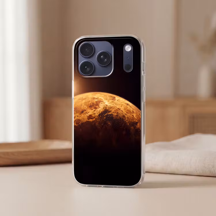 Telefoonhoesje Softcase - Planeet - Ruimte - Oranje — 3