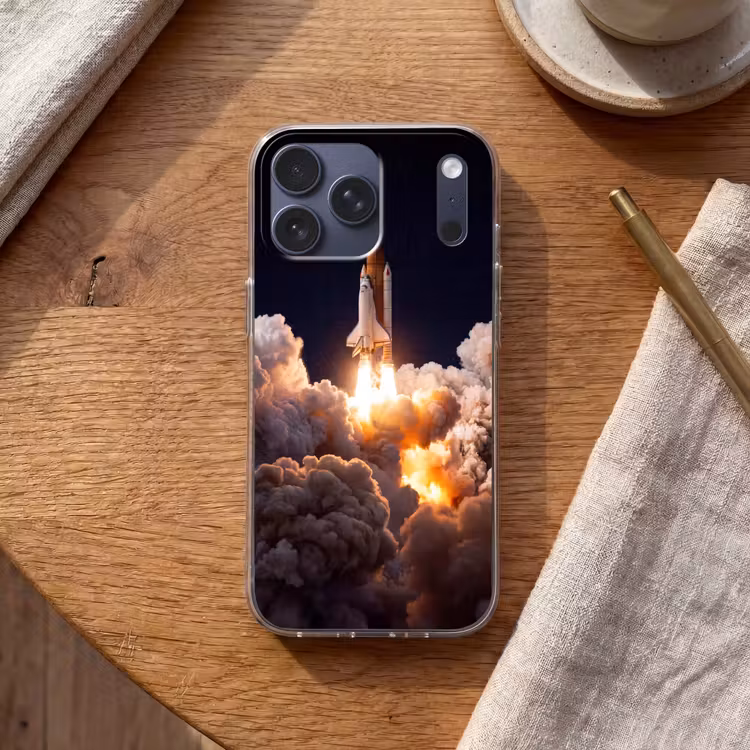Telefoonhoesje Softcase - Ruimtevaartuig - Lancering - Sterren — 2