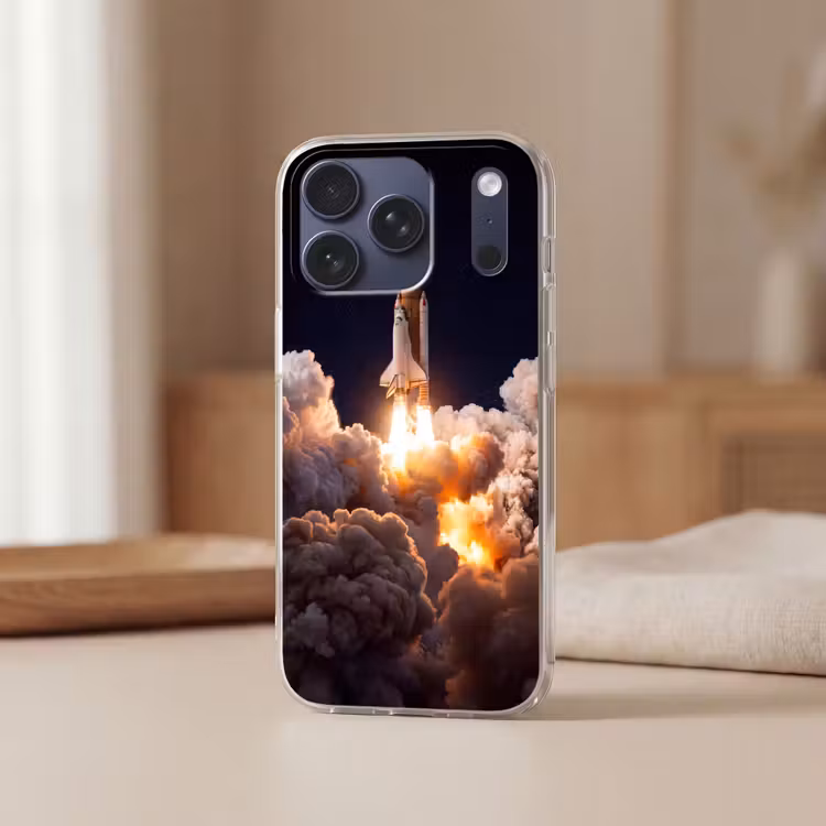 Telefoonhoesje Softcase - Ruimtevaartuig - Lancering - Sterren — 3