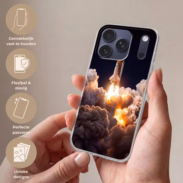 Telefoonhoesje Softcase - Ruimtevaartuig - Lancering - Sterren — 4
