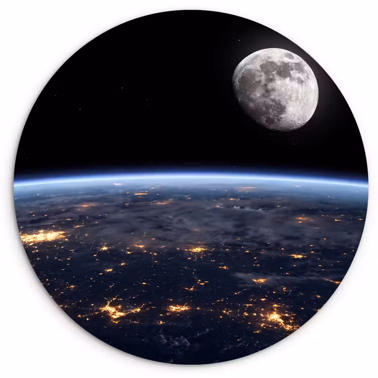 Wandcirkel - Glas - Aarde - Nacht - Ruimte — 1