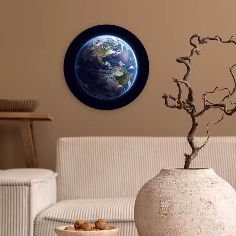 Wandcirkel - Glas - Aarde - Ruimte - Kosmos — 2