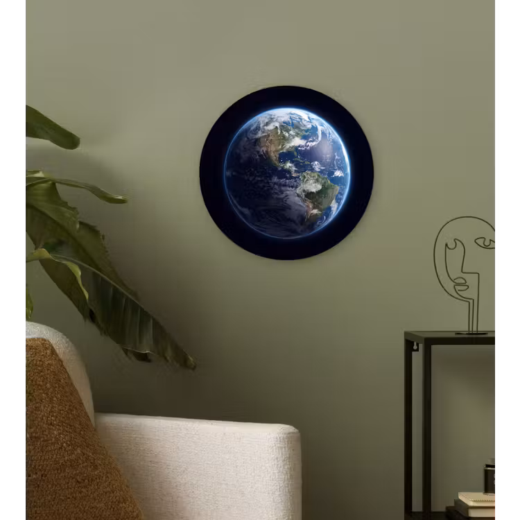 Wandcirkel - Glas - Aarde - Ruimte - Kosmos — 3