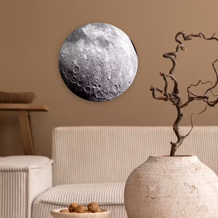 Wandcirkel - Glas - Maan - Kraters - Ruimte — 2