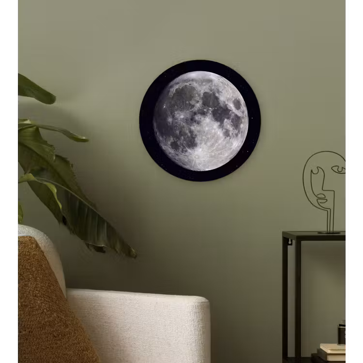 Wandcirkel - Glas - Maan - Sterren - Ruimte — 3
