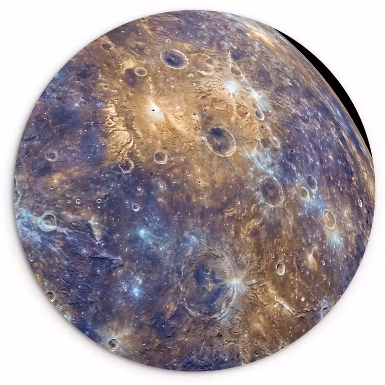 Wandcirkel - Glas - Planeet - Kraters - Ruimte — 1