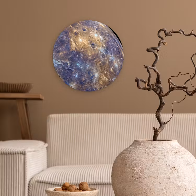 Wandcirkel - Glas - Planeet - Kraters - Ruimte — 2