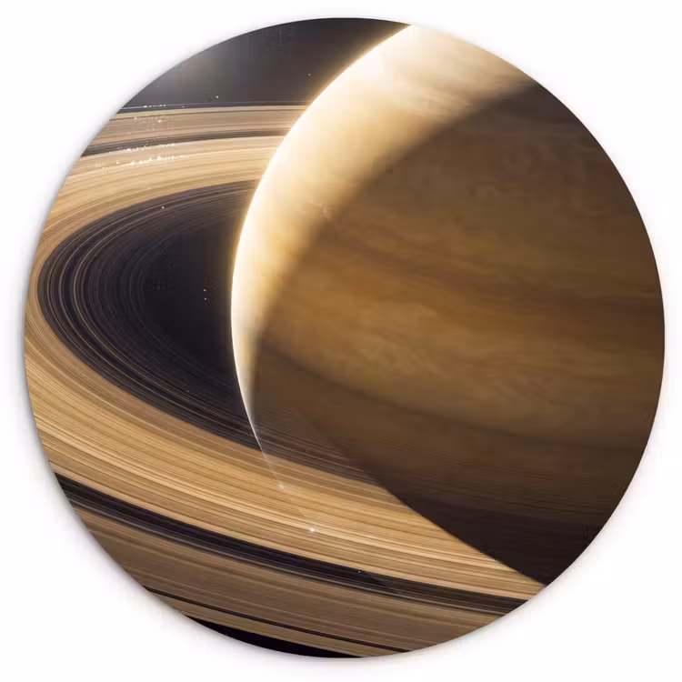 Wandcirkel - Glas - Planeet - Ringen - Ruimte — 1