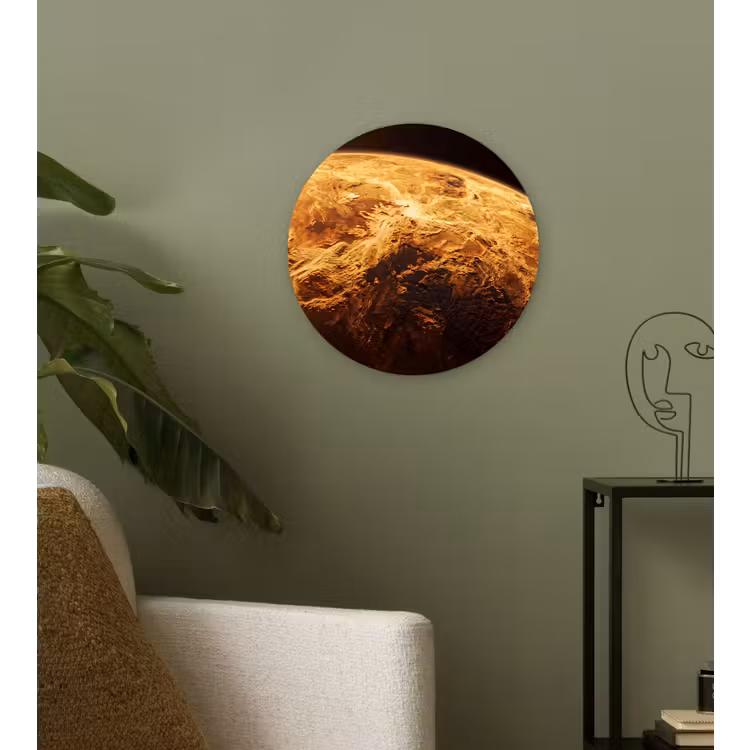Wandcirkel - Glas - Planeet - Ruimte - Oranje — 3