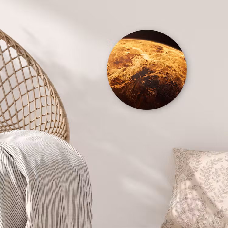 Wandcirkel - Glas - Planeet - Ruimte - Oranje — 5
