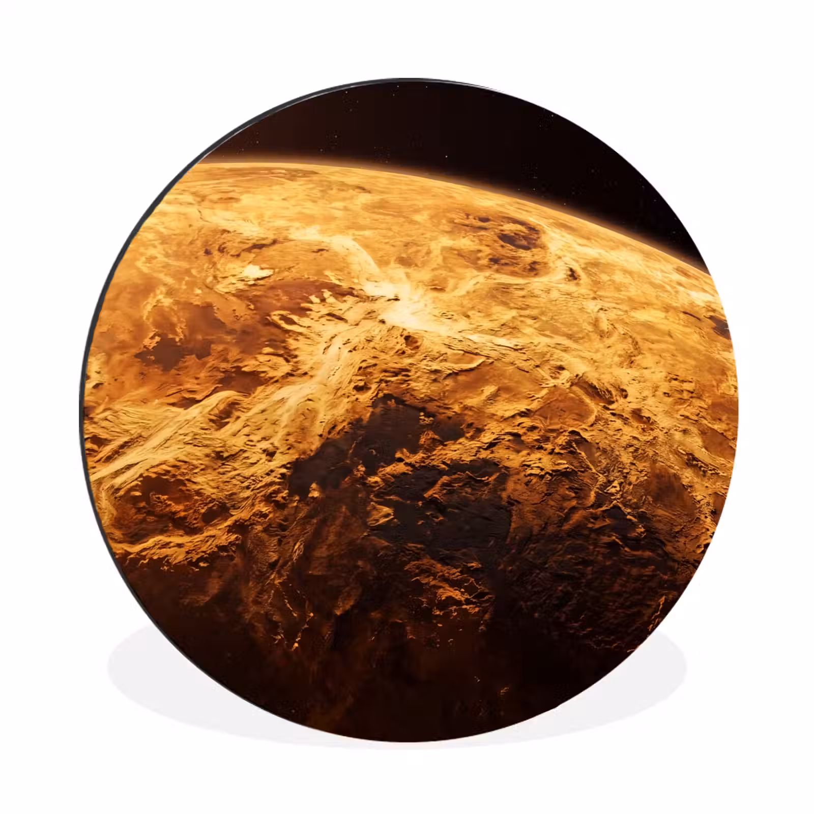 Wandcirkel - Aluminium - Planeet - Ruimte - Oranje — 1