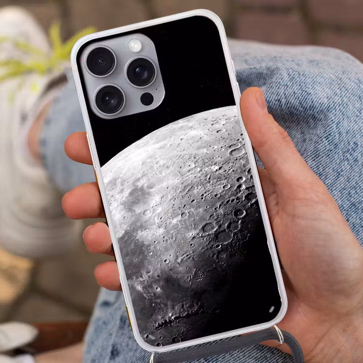 Telefoonhoesje met koord - Maan - Kraters - Ruimte — 2