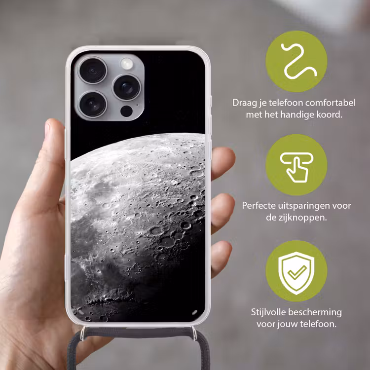 Telefoonhoesje met koord - Maan - Kraters - Ruimte — 4