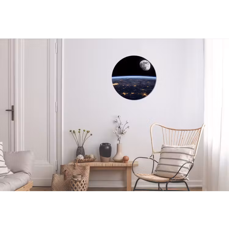 Wandcirkel - Aluminium - Aarde - Nacht - Ruimte — 2