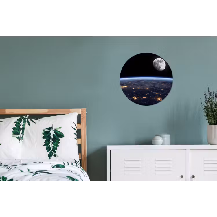 Wandcirkel - Aluminium - Aarde - Nacht - Ruimte — 4